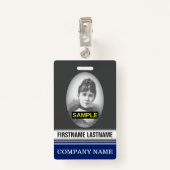 シンプルなビジネス従業員の写真のバッジ バッジ (裏面クリップ)