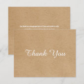 シンプルなビジネス感謝のルスティックスクリプトカード サンキューカード (正面/裏面)