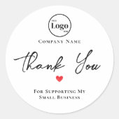 シンプルなビジネス ありがとうラベル丸型ステッカー ラウンドシール (正面)