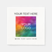 シンプルなビジネス ロゴ テンプレートをアップロード スタンダードカクテルナプキン (正面)