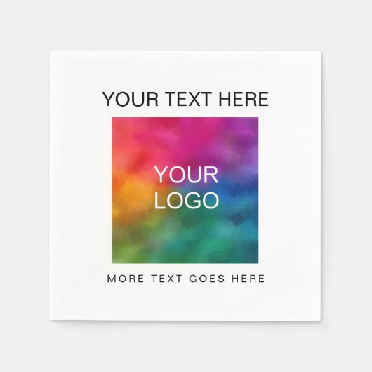シンプルなビジネス ロゴ テンプレートをアップロード スタンダードカクテルナプキン (正面)