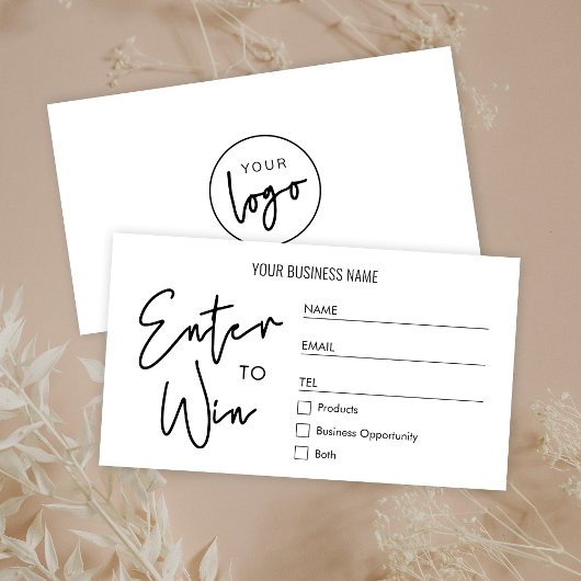 シンプルなビジネス ロゴ ラッフル 参加賞チケット プレイスカード