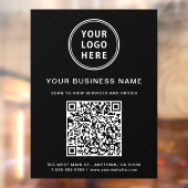 シンプルなビジネス ロゴ QR コード ブラック ウィンドウサイン (シート2)