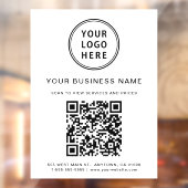 シンプルなビジネス ロゴ QR コード 白 ウィンドウサイン (シート2)