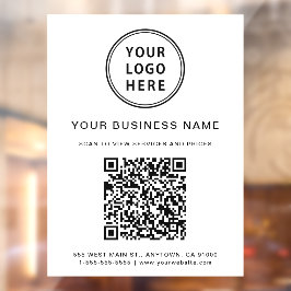 シンプルなビジネス ロゴ QR コード 白 ウィンドウサイン