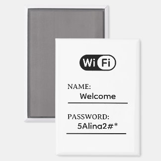 シンプルなビジネスWi-Fiパスワードとネットワーク マグネット