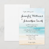 シンプルなビーチでの目的地ウェディング招待状 招待状 (正面/裏面)