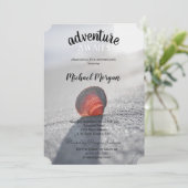 シンプルなビーチの貝殻引退パーティー 招待状 (スタンド正面)