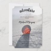 シンプルなビーチの貝殻引退パーティー 招待状 (正面)