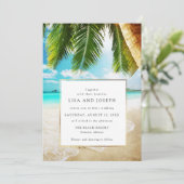 シンプルなビーチデスティネーションウェディング 招待状 (スタンド正面)