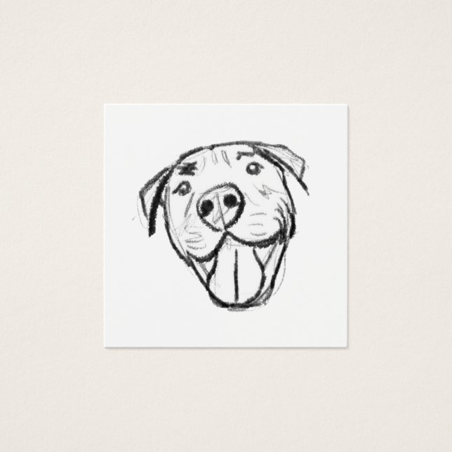 シンプルなピットブル ドローイング 犬好き 黒 白 (正面)