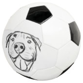 シンプルなピットブル ドローイング 犬好き 黒 白 サッカーボール (3/4)