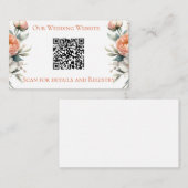 シンプルなピンクとホワイトの花柄 エンクロージャーカード (正面/裏面)