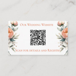 シンプルなピンクとホワイトの花柄 エンクロージャーカード