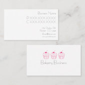 シンプルなピンクのカップケーキの名刺 名刺 (正面/裏面)