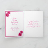 シンプルなピンクのゲルバダイシの結婚式のお礼 サンキューカード (内部)