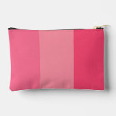 シンプルなピンクのストライプのホワイトネーム アクセサリーポーチ (裏面)