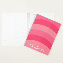 シンプルなピンクのストライプのホワイトネーム