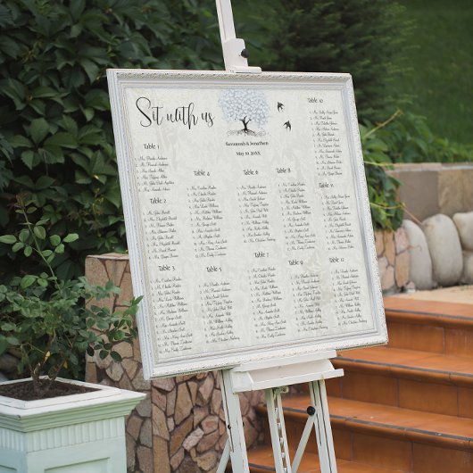 シンプルなピンクのハートリーフツリーラブバード結婚ズ ポスター