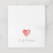シンプルなピンクのハート折り紙の名札 プレイスカード (外部開封)