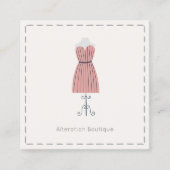 シンプルなピンクのマネキン修正 スクエア名刺 (正面)