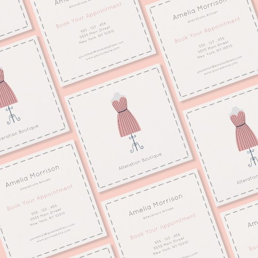 シンプルなピンクのマネキン修正 スクエア名刺
