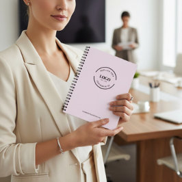 シンプルなピンクのミニマルカスタムロゴブランド ノートブック