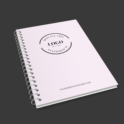 シンプルなピンクのミニマルカスタムロゴブランド ノートブック