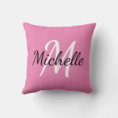シンプルなピンクのモノグラム クッション (裏面)
