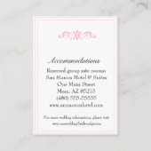 シンプルなピンクの受付＆宿泊カード エンクロージャーカード (裏面)