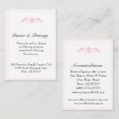 シンプルなピンクの受付＆宿泊カード エンクロージャーカード (正面/裏面)