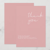 シンプルなピンクの女の子のベビーシャワー お礼カード 招待状 (正面/裏面)