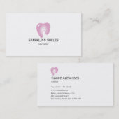 シンプルなピンクの歯科医の名刺 名刺 (正面/裏面)