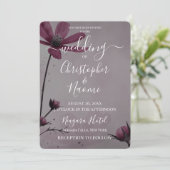 シンプルなピンクの花の結婚式のオーダーメイド 招待状 (スタンド正面)