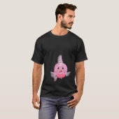 シンプルなピンクの魚 Tシャツ (正面フル)