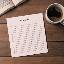 シンプルなピンクのTo Do リスト ミニマリスト教師用 ノートパッド