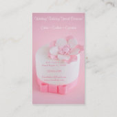 シンプルなピンク及び白いベーカリー 名刺 (裏面)