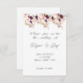 シンプルなピンク/ピーチフローラ結婚式招待状 招待状 (正面/裏面)