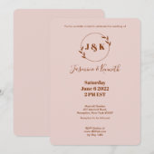 シンプルなピンク 招待状 (正面/裏面)