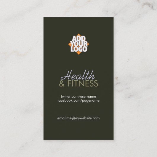 シンプルなファンシーグリーンと薄紫フォト名刺 名刺 (裏面)