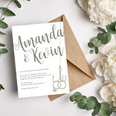 シンプルなフィッシングフックの結婚指輪 サジ・モスグリーン 招待状