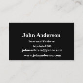 シンプルなフィットネスのパーソナルトレーナーの名刺 名刺 (裏面)