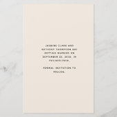 シンプルなフォトウェディング Save the Date(結婚式日程事前通知)カード ベージュ (裏面)