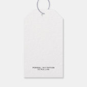 シンプルなフォトタイポグラフィ黒白の日付を保存 ギフトタグ (裏面)