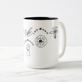 シンプルなフォーク-月2018年のサラFielkeのブロック ツートーンマグカップ (正面右)