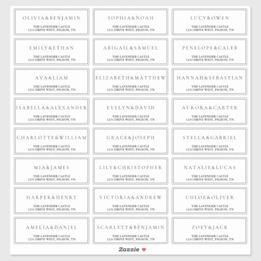 シンプルなフォーマルな結婚式の住所ラベル シール (シート)