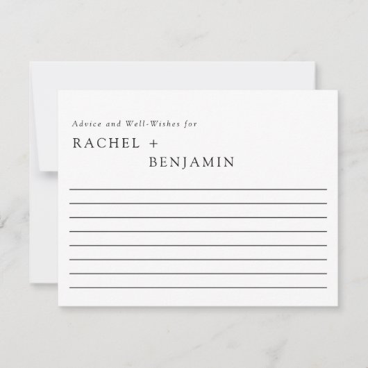 シンプルなフォーマルミニマルウェディングアドバイス＆ベストウィッシュ (正面)