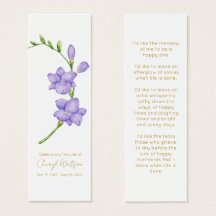 シンプルなフリージア お別れのメモリアルブックマーク