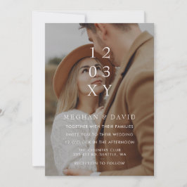 シンプルなフルフォトオーバーレイウェディング 招待状