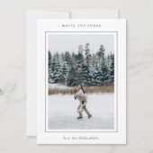 シンプルなフレームの写真 現代的なクリスマス シーズンカード (正面)
